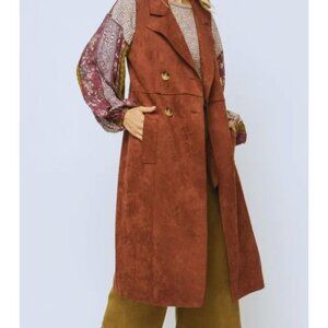 ANTHROPOLOGIE Long Faux Suede Vest XS